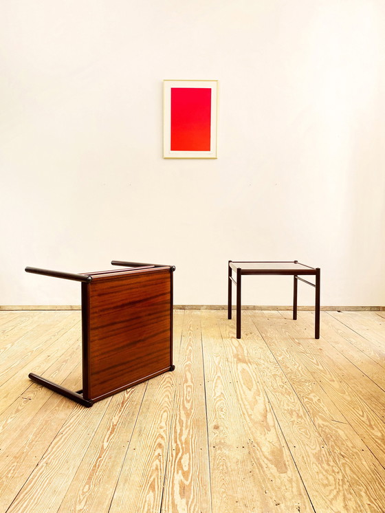 Image 1 of Mahonie bank- of salontafel door Ole Wanscher voor Poul Jeppensen, Denemarken, 1950