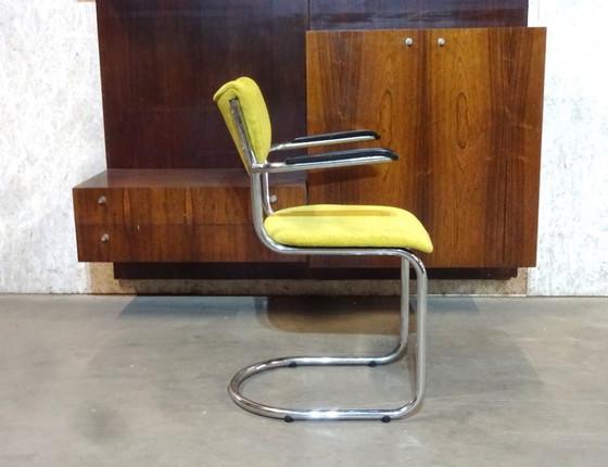 Image 1 of 4x Dutch Vintage Design Buisframe Stoelen Gebr, de Wit Model 3011 Sto, Gerstaureerdelen