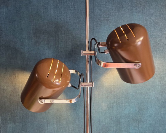 Vintage Vloerlamp - Gepo | 2 Spots | Bruin | Origineel - Jaren 70 – Vloerlampen, Metal (photo 9 of 12)