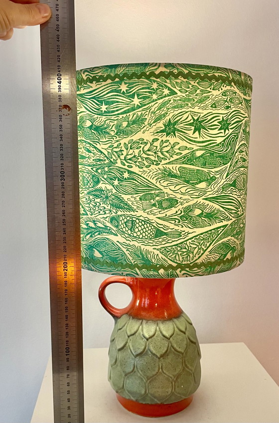 Jasba draadloze tafellamp - West-Duits aardewerk met visdecoratie | 41 cm – Jasba - West Germany (photo 15 of 15)