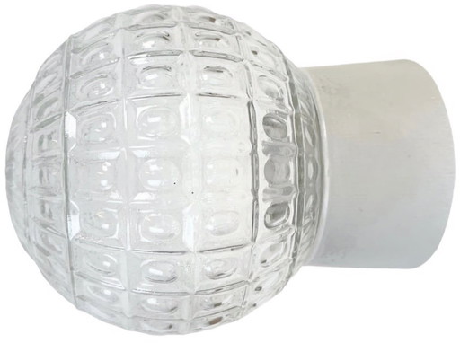 Vintage witte porseleinen plafondlamp, jaren 70