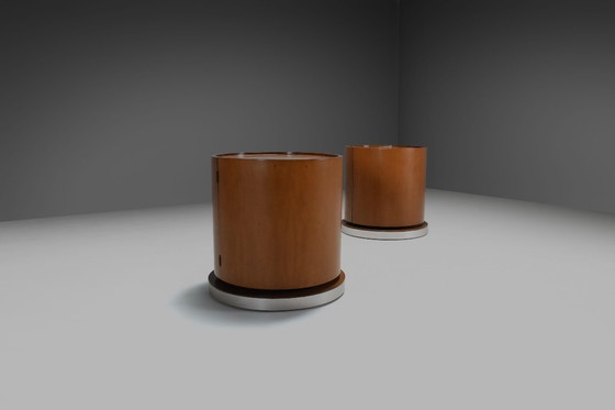 Image 1 of Set of Round Wooden Dry Bars by Mario Sabot, Italy 1970s