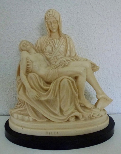 Gino Ruggeri "Pieta" Italian sculpture on marble.