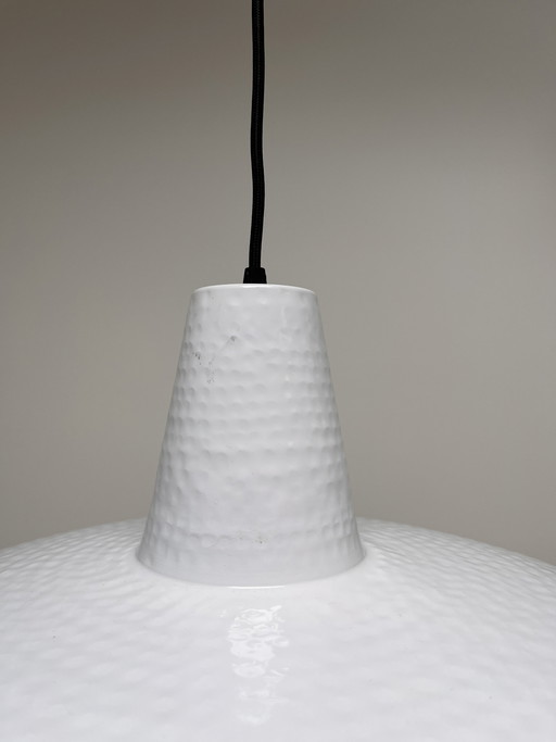 Stylish white pendant lamp with subtle textured finish