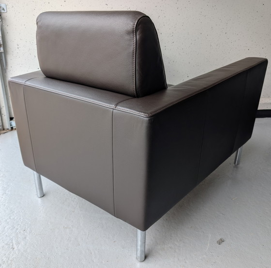 Image 1 of 2x De Sede DS-4 Design-Sessel, dunkelbraunes Leder
