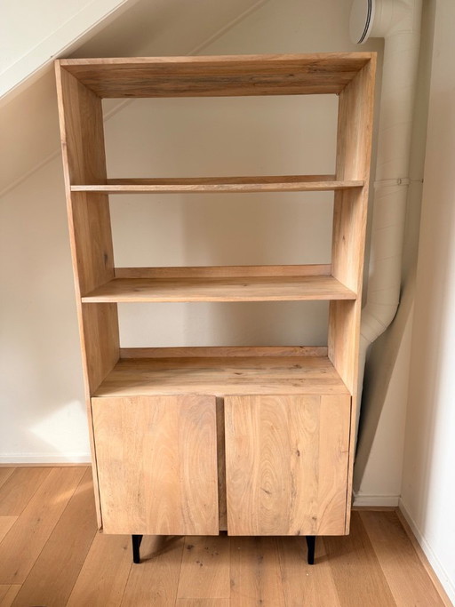 Massief Mango Houten Kast / Boekenkast Met Kastdeuren