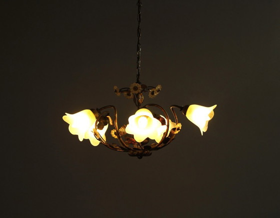 Image 1 of Lampada a sospensione floreale vintage di W.Müller-München, anni '80