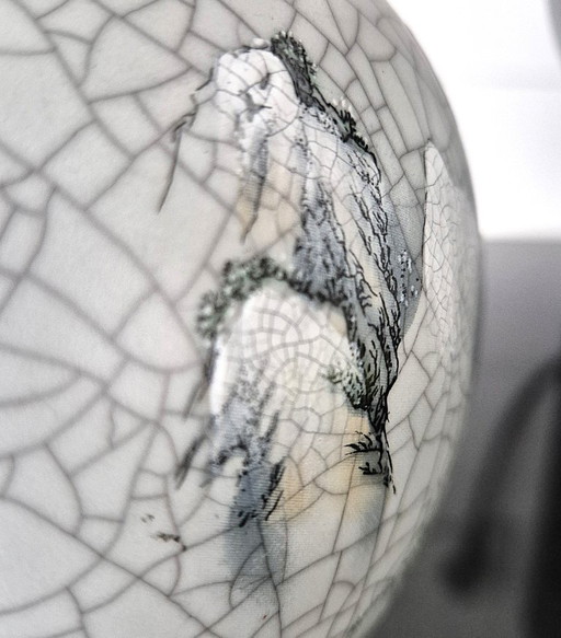 Elegant vintage Chinese porcelain vase hand-painted - winter landscape – vazen (photo 2 of 10)