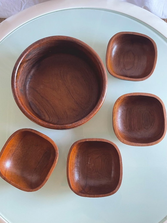 Image 1 of Scandinavisch vintage teakhouten servies
