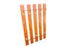 Vintage houten wandkapstok | midcentury kapstok met latten en haken 