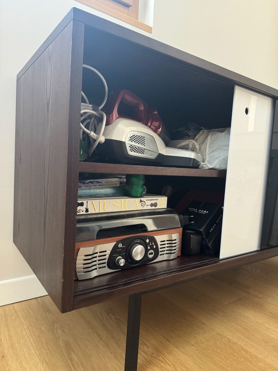 Custom-made wooden and plexiglass sideboard, TV furniture, Black (photo 4 of 5)