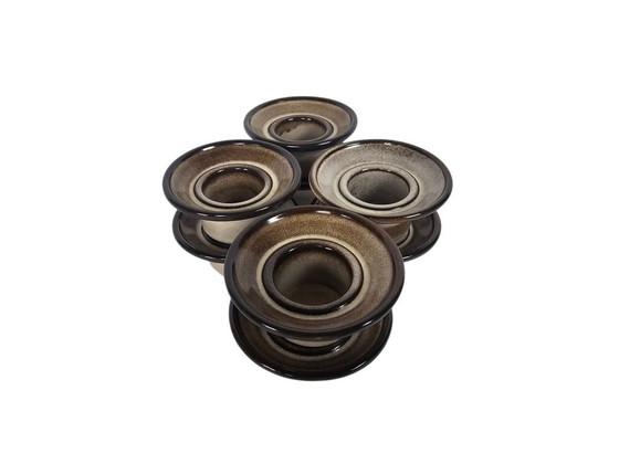 Image 1 of Pottery De Driehoek Huizen - 8 x eider cups - Amsterdam decor - 60s