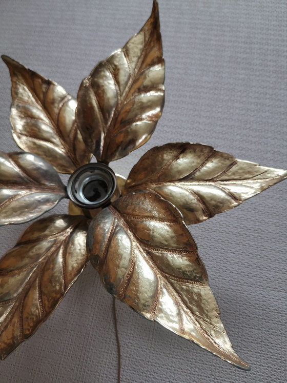Image 1 of Bloemvormige wandlamp uit het midden van de 20e eeuw van Willy Daro, Hollywood Regency, vintage uit de jaren 70