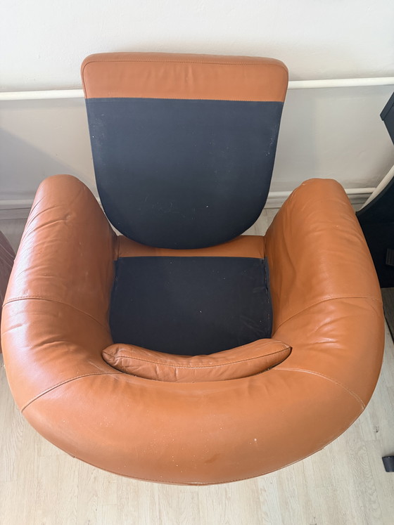 2er Set Vintage Leder-Club-Sessel in Cognac-Braun – Armchairs, Leather, Wood (photo 2 of 5)