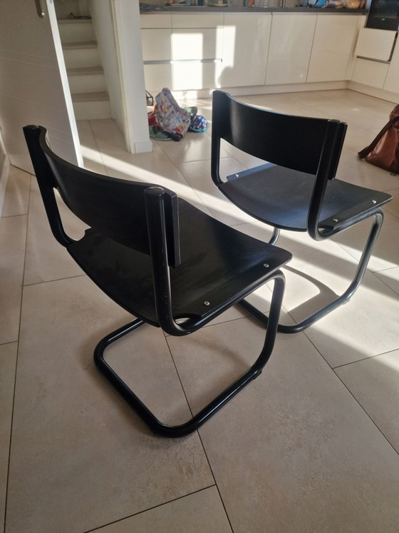 Two Fm622 chairs by Anno Studio / Friis & Moltke, Dining chairs, Iron, Wood, Black (photo 3 of 5)