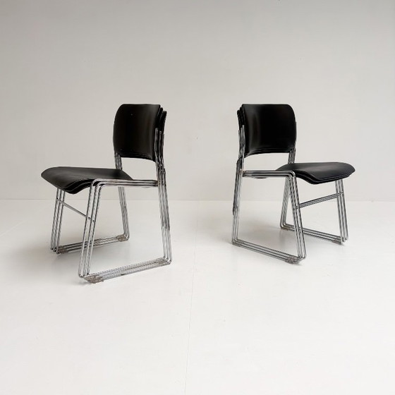 Set di 6 Sedie Impilabili di David Rowland per HOWE, anni '70 – Sedie da pranzo, Metallo, Vintage (photo 4 of 13)
