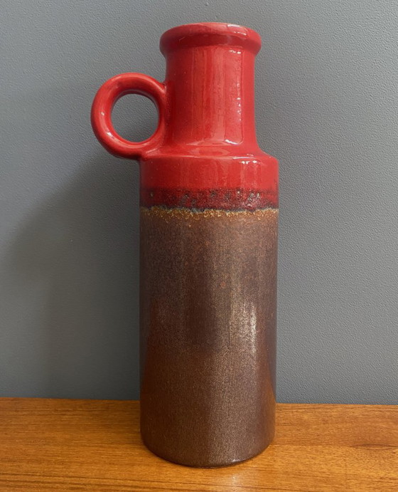 Image 1 of Vaso Scheurich modello 401-28 in rosso e marrone WGP