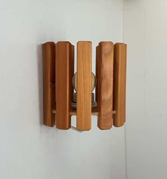 Image 1 of Vintage pine wall lamp, Sweden 1970