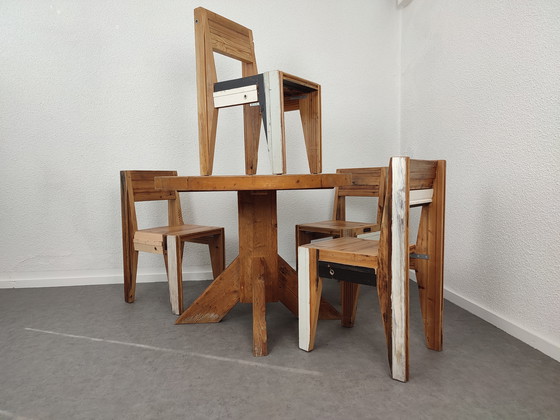 Image 1 of Legno di recupero: 4 sedie + tavolo