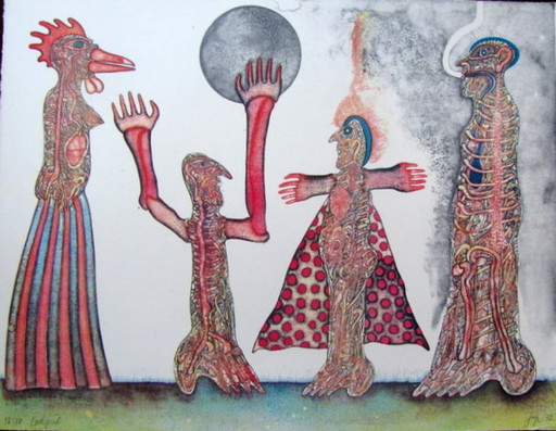 Bernhard JAËGER, 'Endspiel', litografia