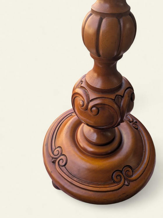 Image 1 of Rarità! Portavasi vintage in legno massello, tornito e decorato a mano, elegante, mai usato.