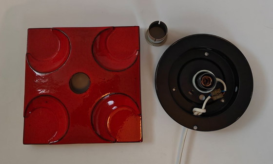 Image 1 of vintage ceramic wall lamp fat lava 1970s