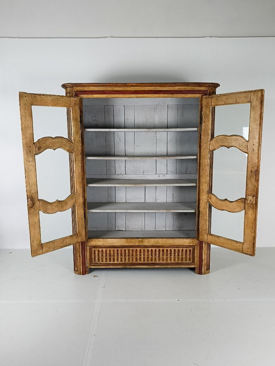 Image 1 of Antique French painted cabinet