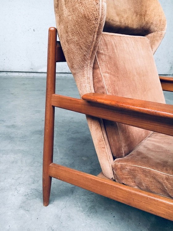 Image 1 of Set di poltrone con schienale ad ala in stile scandinavo di metà secolo, Danimarca, anni '60