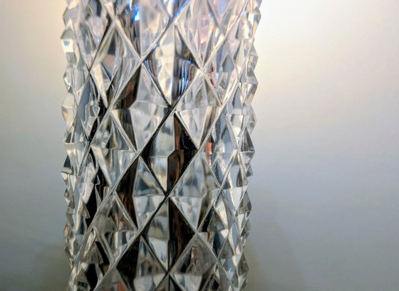 Vintage crystal glass table lamp with brass – Hollywood Regency / 1960s – 77 cm (photo 16 of 16)