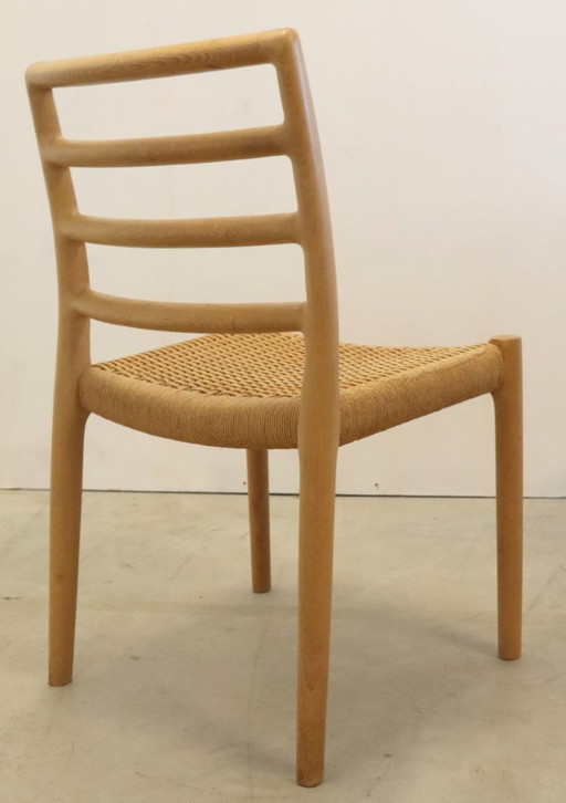 Ensemble de 4 chaises en chêne Niels O Möller modèle 85 papercord vintage
