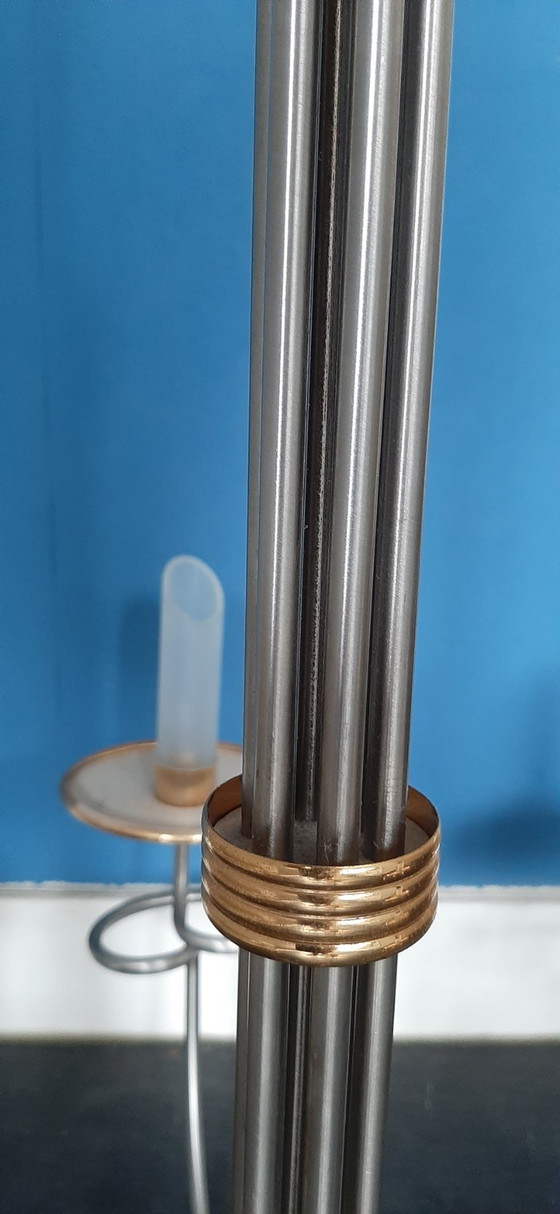 Image 1 of Italiaanse 6 lichts (led) kroonluchter/hanglamp -mid-century 