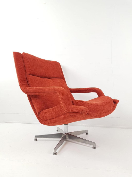 Poltrona girevole vintage Artifort | Poltrona reclinabile (Pietra) Rossa – fauteuils, Metal, Textile (photo 2 of 12)