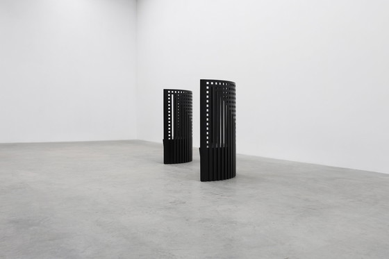 Image 1 of Pair of black Mackintosh Willow chairs by Atelier International, Italy 1980s
