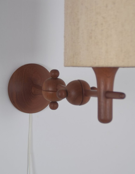 Danish Wall light in teak with hinges, 1960s – Wood, Iron (photo 6 of 7)