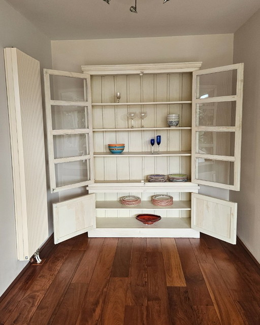 Buffet en bois dur fait à la main, en deux parties