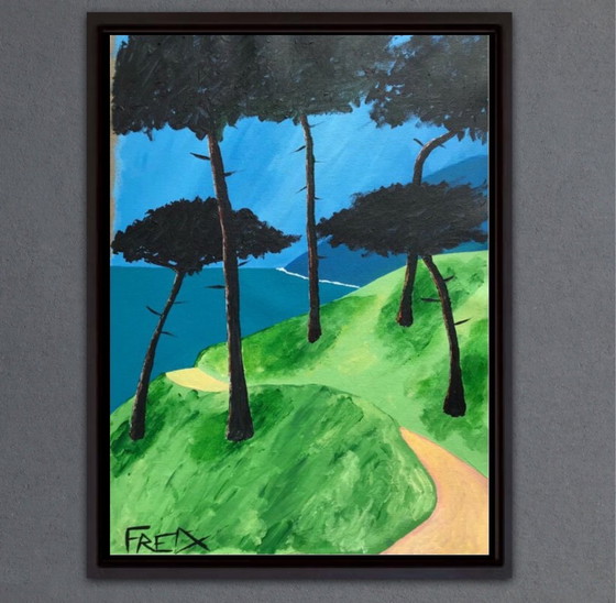 Image 1 of Acrylic on raw canvas A3 (42x30cm).