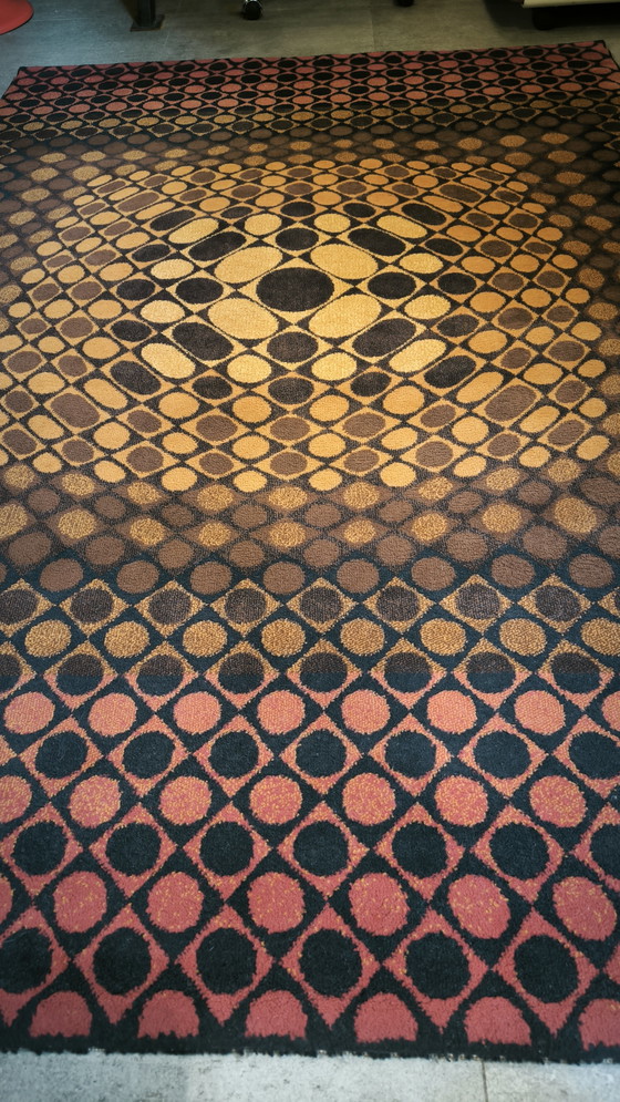 Image 1 of Tappeto vintage in stile Vasarely