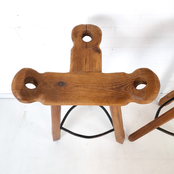 Image 1 of 2x vintage brutalist bar stool