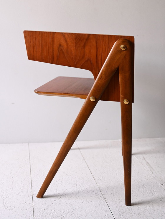 Image 1 of Pair of 1950s Scandinavian nightstands with shelf