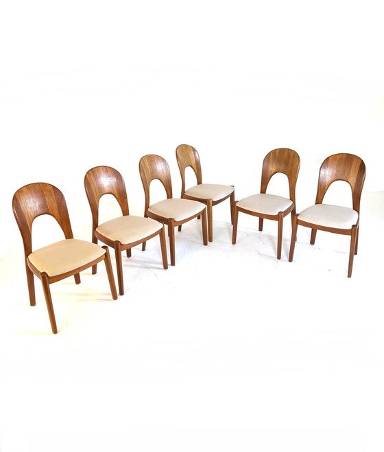 Image 1 of 6x 'Sedia Morten' restaurata, Koefoeds Hornslet '70