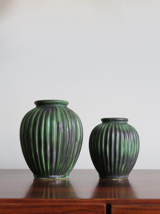 Vasi in ceramica di Michael Andersen, Scandinavia, anni '40, set di 2