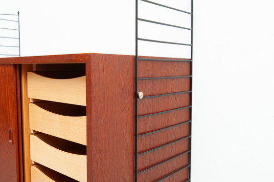 Image 1 of String teak wall sideboard by Kajsa & Nisse Strinning, 1950s