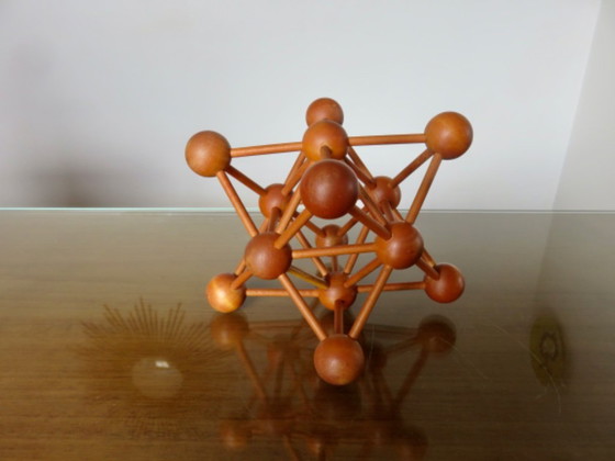 Image 1 of Scultura in legno "Atomium" dalla mostra di Bruxelles, anni '70, vintage