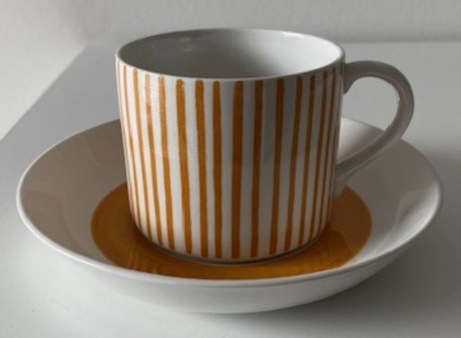 Rorstrand Suède Hertha Bengtson années 1950 Rare tasse et soucoupe Kadett