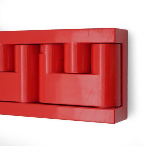 Image 1 of Garderobe "Minivip" aus rotem Kunststoff von Benanti und Brunori für Velca, 1960er Jahre.