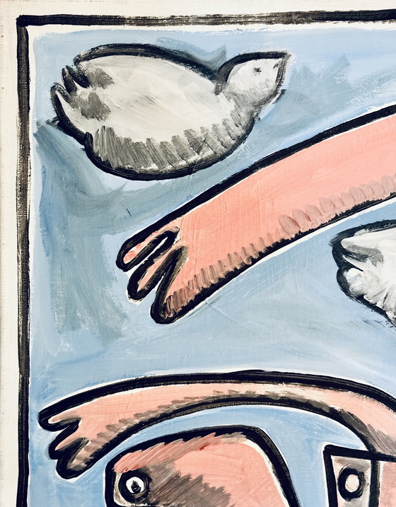 Image 1 of Gundi Falk (1966) Dance of the Lovers - Large Cubist painting on canvas