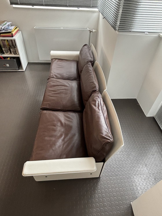 Image 1 of Dieter Rams Three Seater Sofa for Vitsoe (brown leather) 1980