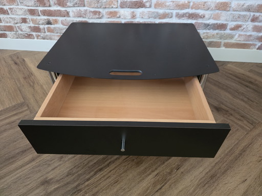 Zwarte Max & Dirk trolley met lade