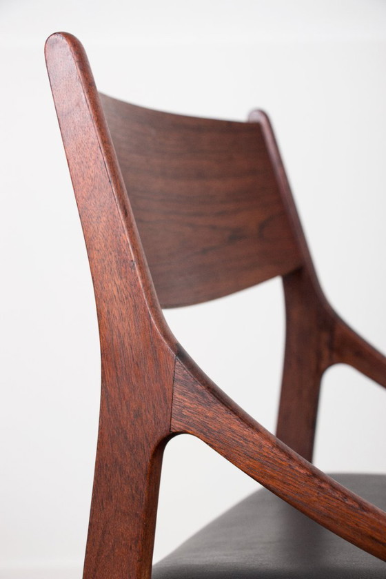 Image 1 of Set of 4 Danish chairs in rosewood and skai by Vestervig Eriksen 1960.