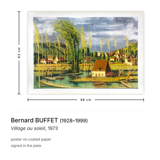 Image 1 of Bernard Buffet Village au soleil Plakat 1973
